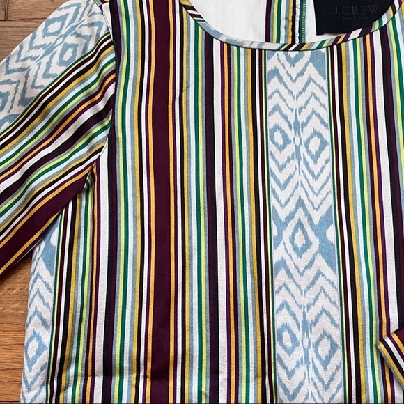 J. Crew NEW Collection Silk‎ Wool Ikat Striped Mixed Print Top - Picture 6 of 10